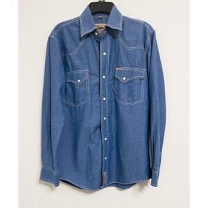 Rafter Cowboy Collection denim western snap shirt sz S cowboy rodeo ranch casual